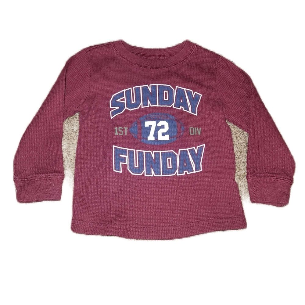 💓3/$15 Garanimals 18 Months Sunday Funday Dark Red Sweatshirt